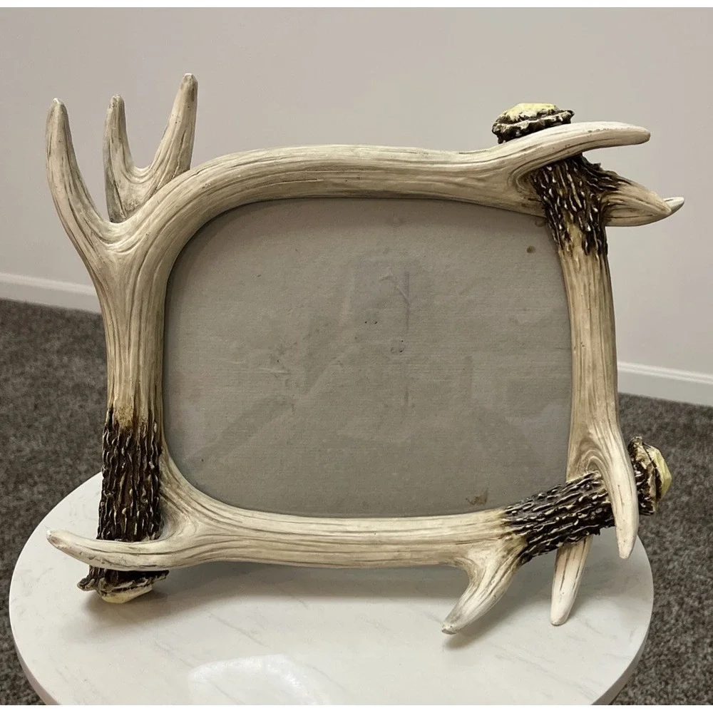 Rivers Edge 8x10 Picture Frame‎ Rustic Resin Antler Cabin Hunting Outdoors Deer